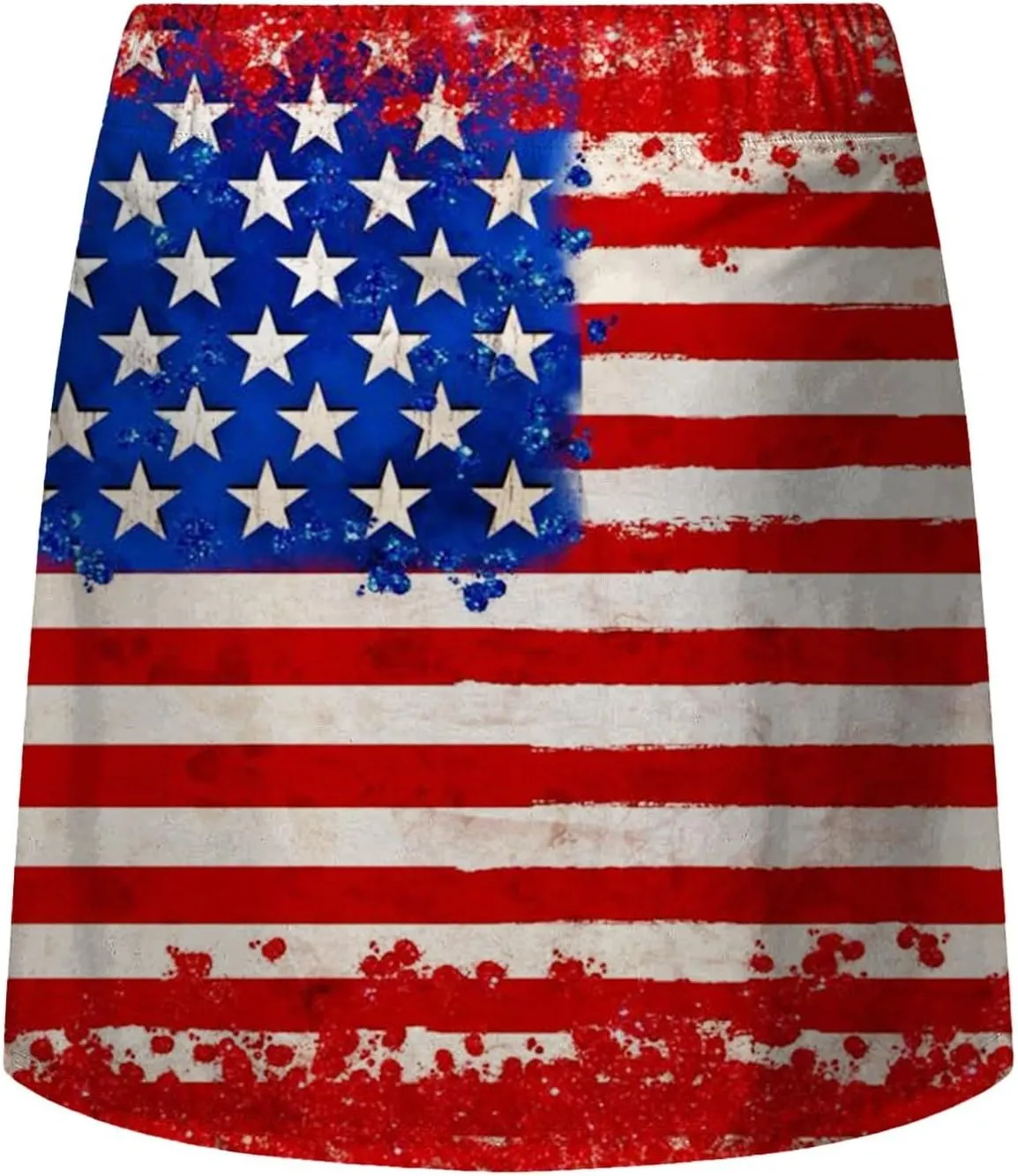 4th of July Skort Patriotic Skirts for Women merican Flag Tennis Skorts with High Waisted Flowy Summer Sport Skorts