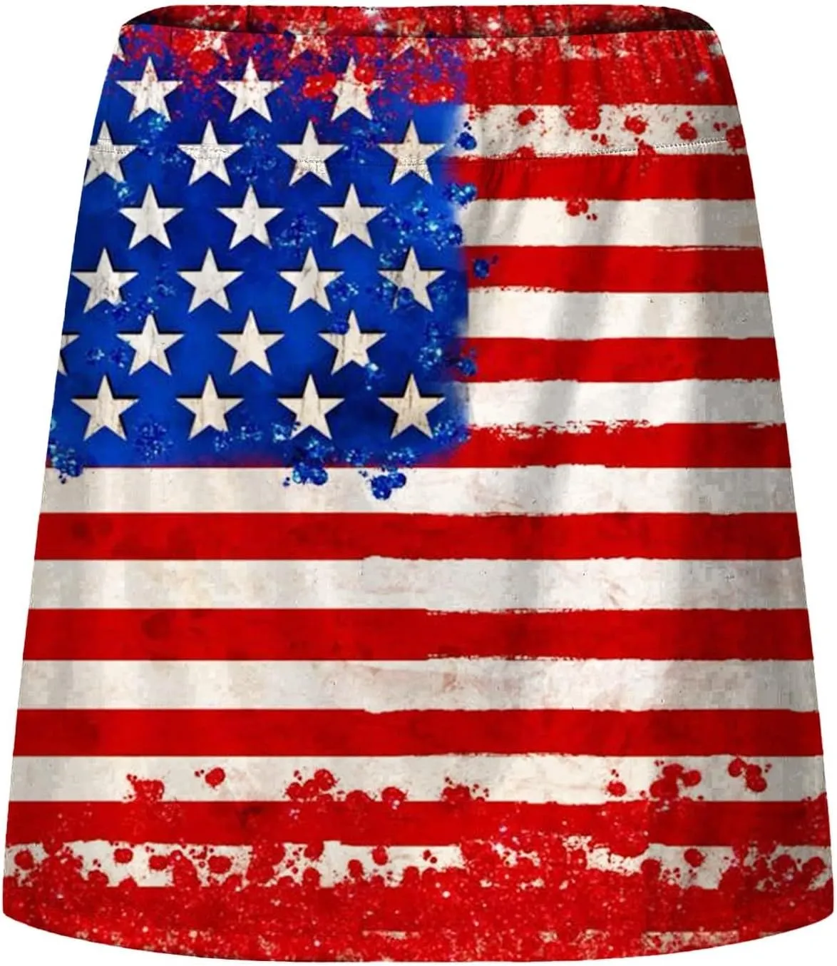 4th of July Skort Patriotic Skirts for Women merican Flag Tennis Skorts with High Waisted Flowy Summer Sport Skorts