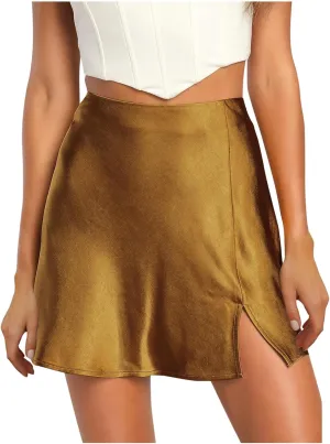 A Line Skirts for Women High Waisted Notch Hem Solid Color Pull On Stretchy Athletic Wrap Tennis Skorts 2025 New