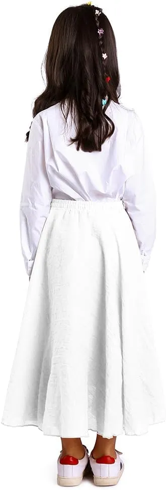 Aeslech Women's Bohemian Elastic Waist A Line Long Maxi Cotton Linen Skirt