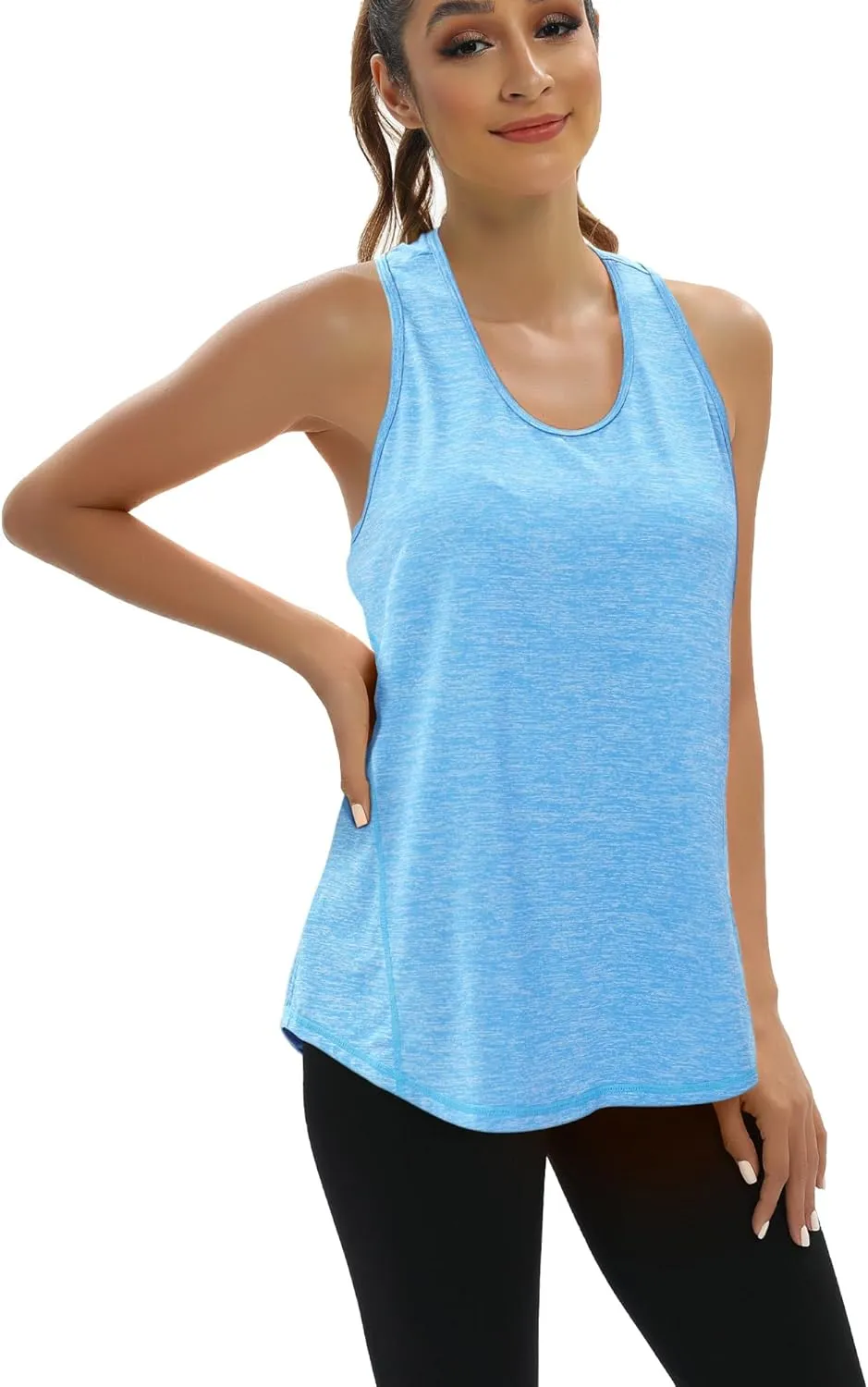 Aeuui Womens Workout Tops Open Back Racerback Tank Tops Sleeveless Yoga Athletic Running Shirts Gym Clothes for Women