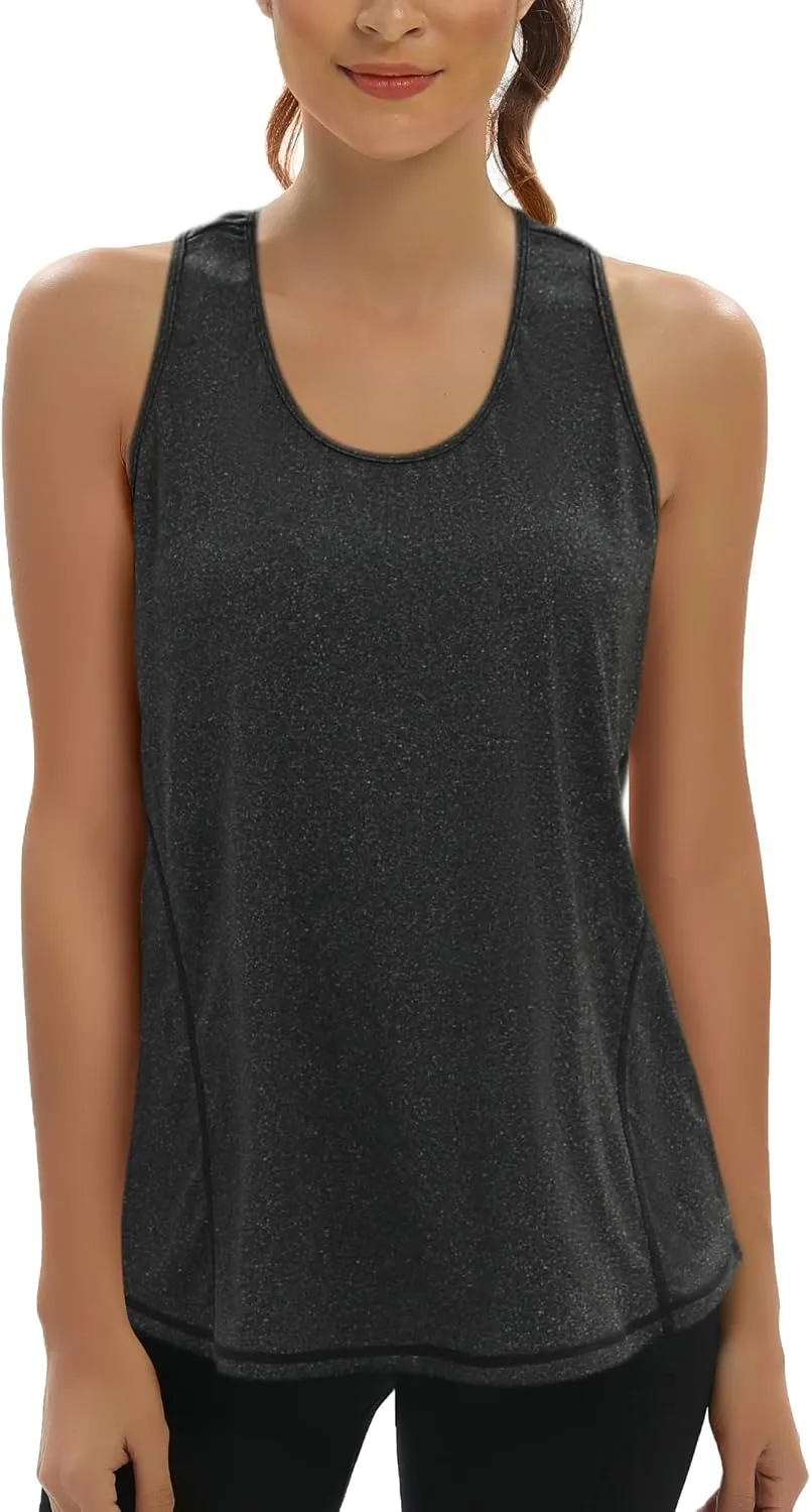 Aeuui Womens Workout Tops Open Back Racerback Tank Tops Sleeveless Yoga Athletic Running Shirts Gym Clothes for Women