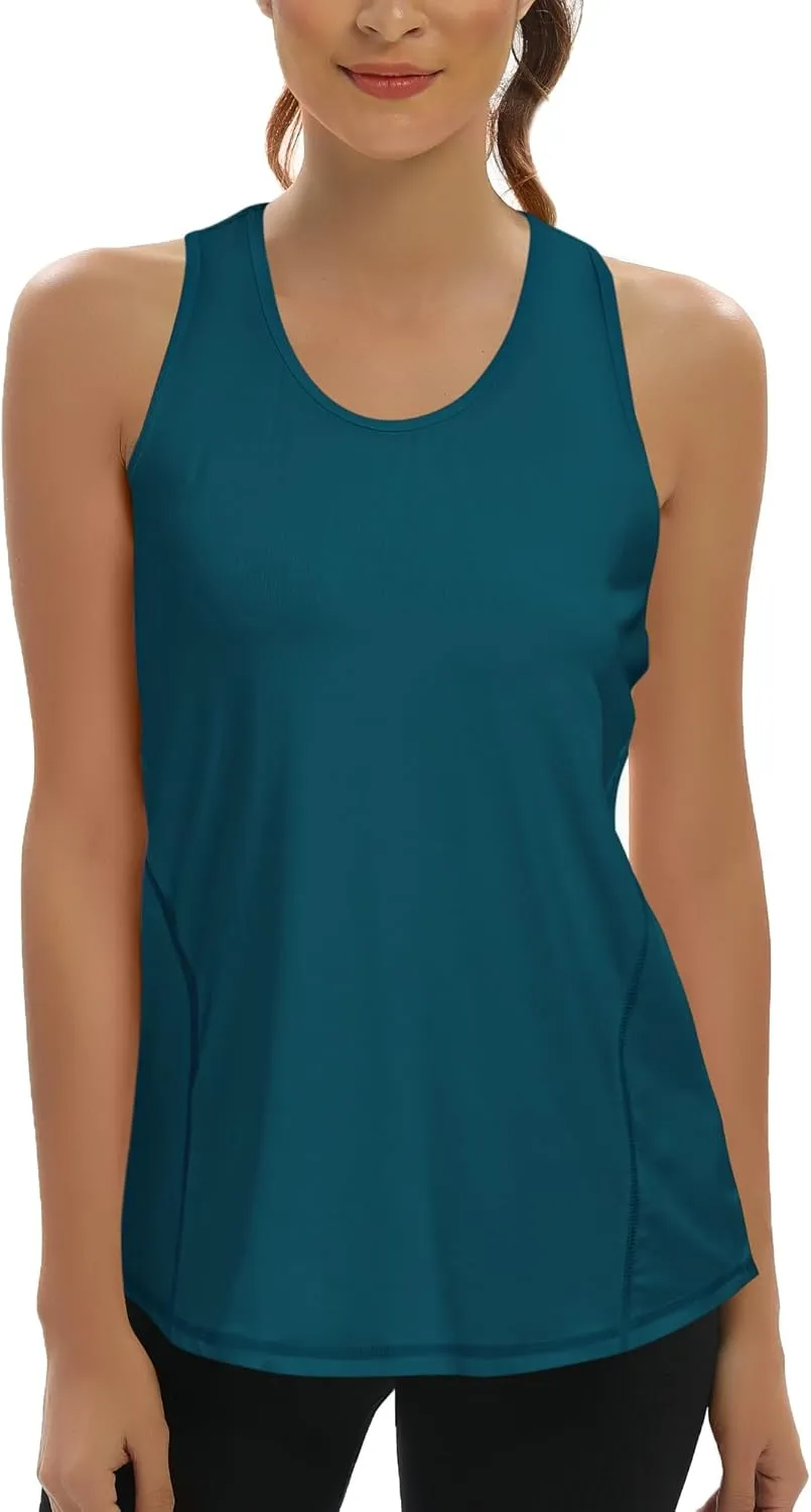 Aeuui Womens Workout Tops Open Back Racerback Tank Tops Sleeveless Yoga Athletic Running Shirts Gym Clothes for Women