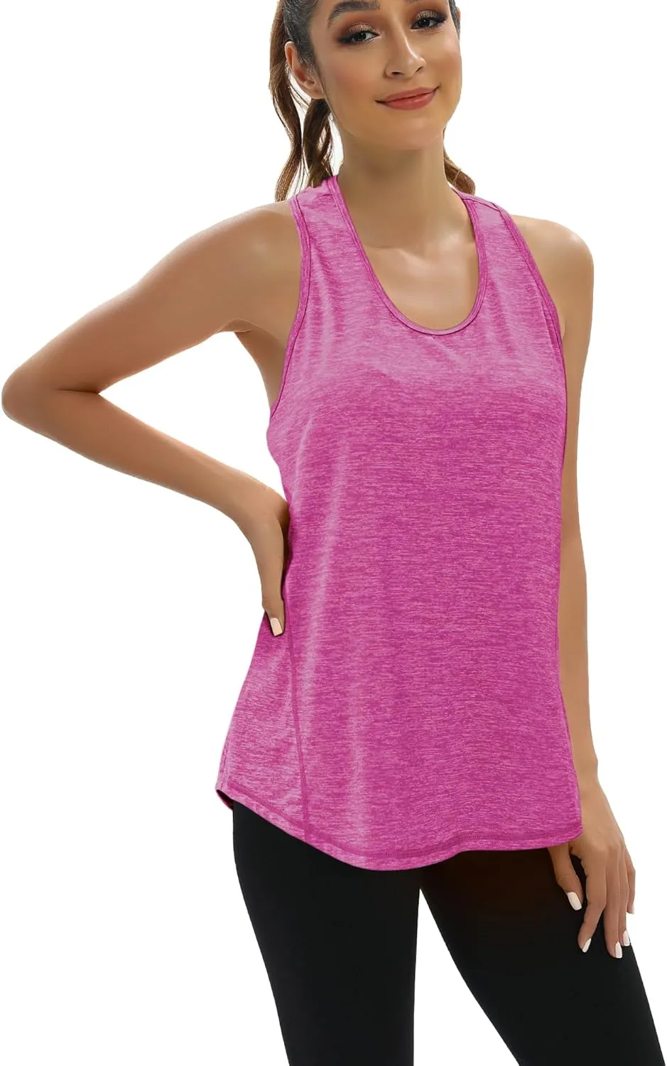 Aeuui Womens Workout Tops Open Back Racerback Tank Tops Sleeveless Yoga Athletic Running Shirts Gym Clothes for Women