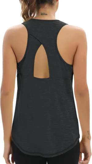 Aeuui Womens Workout Tops Open Back Racerback Tank Tops Sleeveless Yoga Athletic Running Shirts Gym Clothes for Women