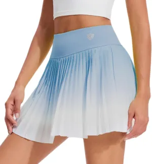 AFZ Women Pleated Tennis Skirt with Shorts Stretchy High Waisted Pickleball Skirts Lightweight Athletic Golf Skorts