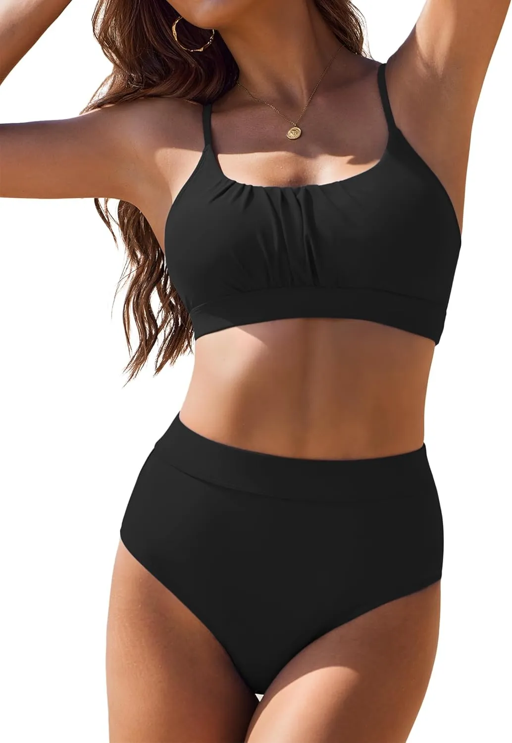 AI'MAGE Bikini Sets for Women High Waisted 2025 Two Piece Swimsuits Sporty Color Block Bathing Suit S-XXL