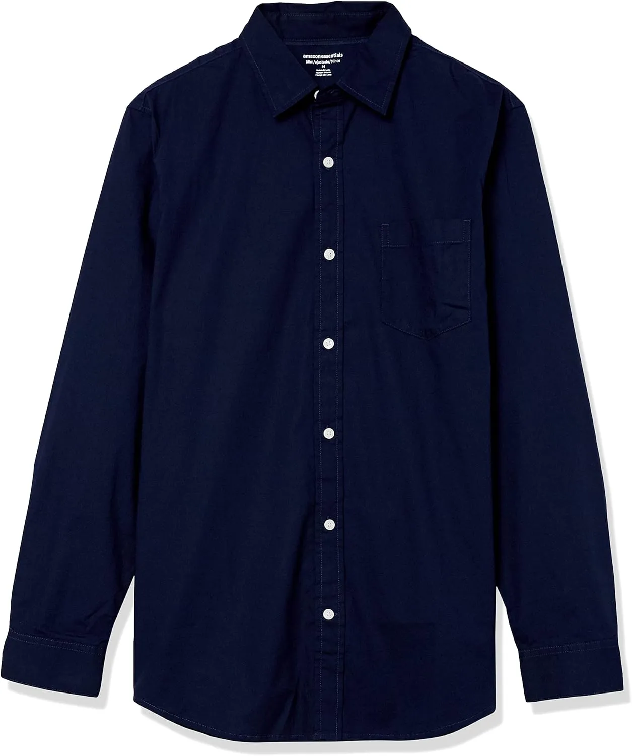 Amazon Essentials Men's Long-Sleeve Slim-Fit Stretch Poplin Shirt