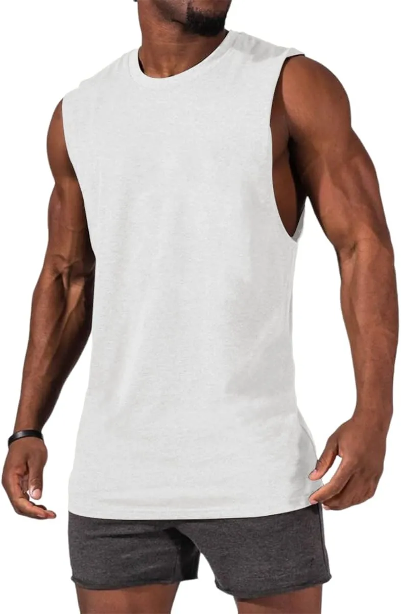 Aoysky Mens Crewneck Tank Tops Athletic Beach Sleeveless Shirts