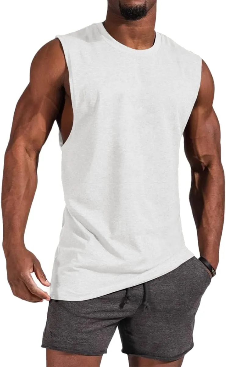 Aoysky Mens Crewneck Tank Tops Athletic Beach Sleeveless Shirts
