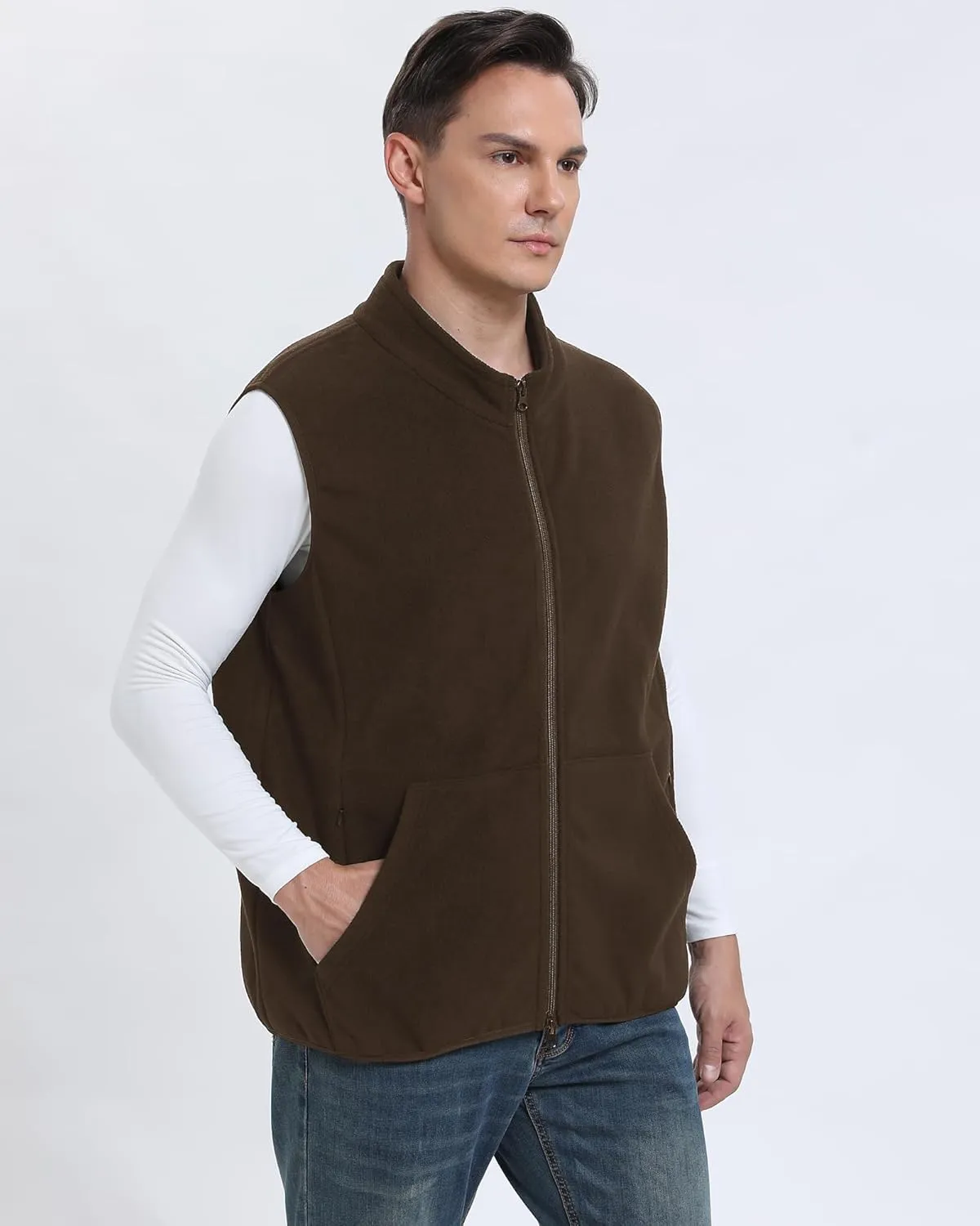Argstar Men's Fleece Vest with 6 Pockets (S - 2XL, Available in Inner Pockets)