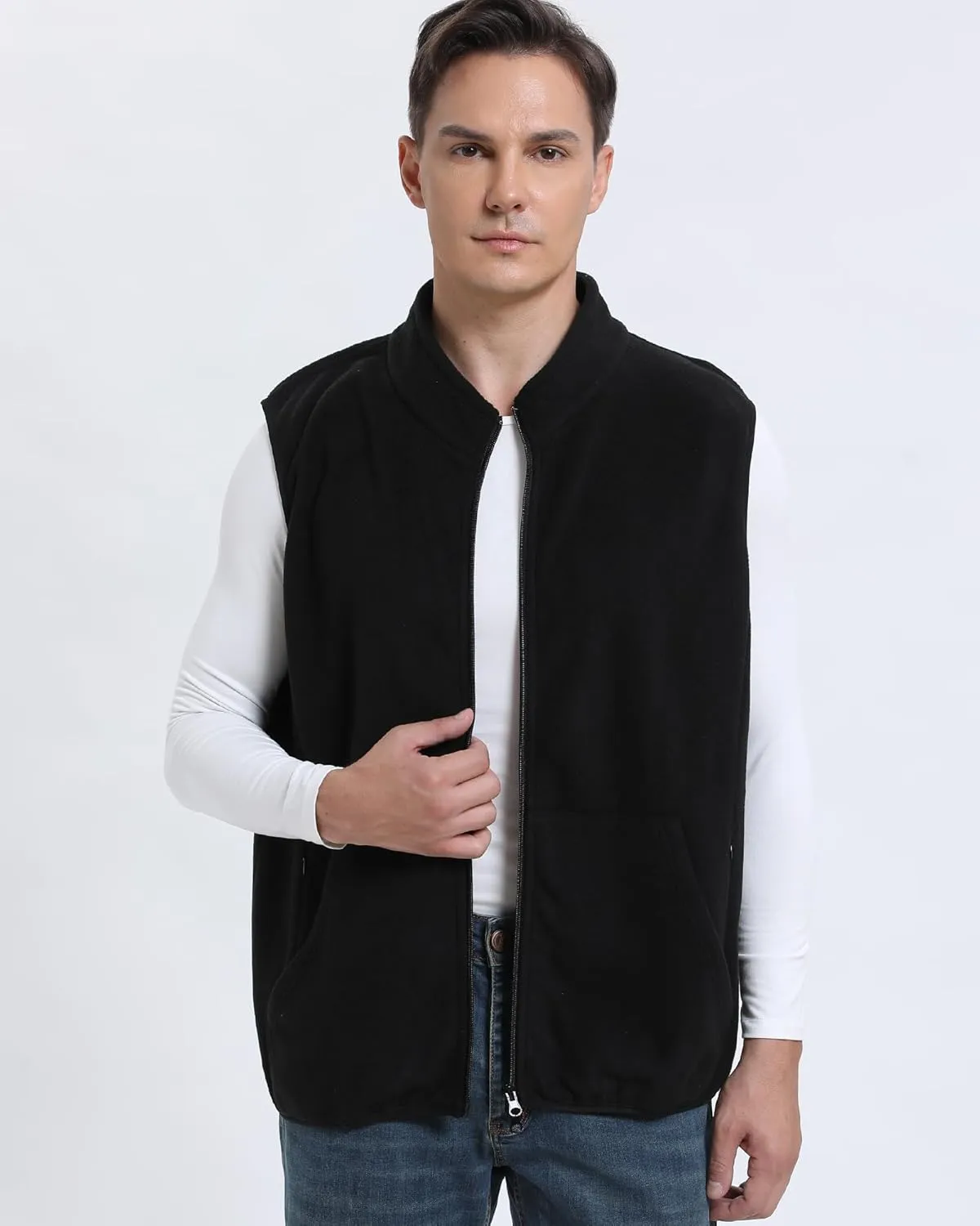 Argstar Men's Fleece Vest with 6 Pockets (S - 2XL, Available in Inner Pockets)