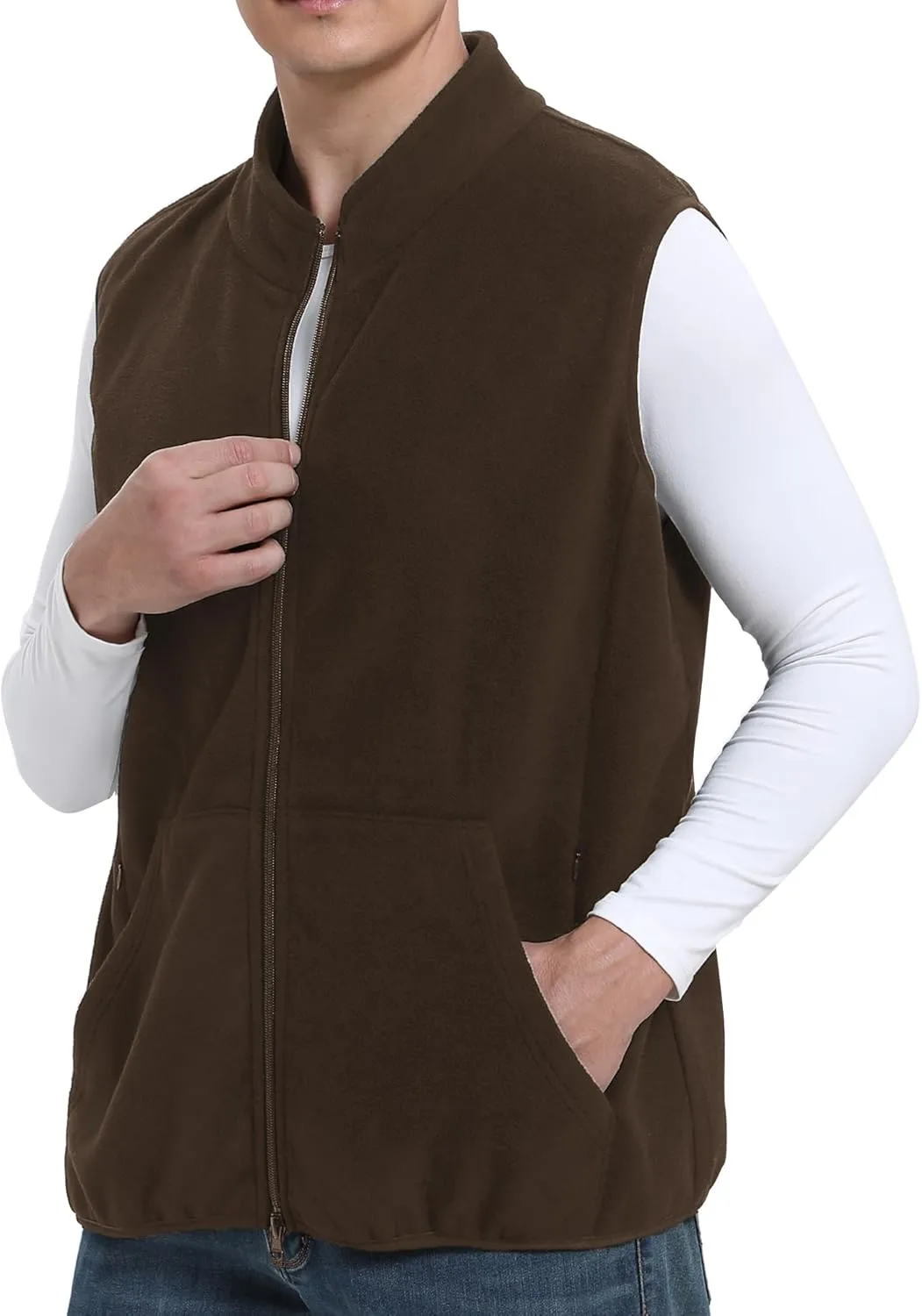 Argstar Men's Fleece Vest with 6 Pockets (S - 2XL, Available in Inner Pockets)
