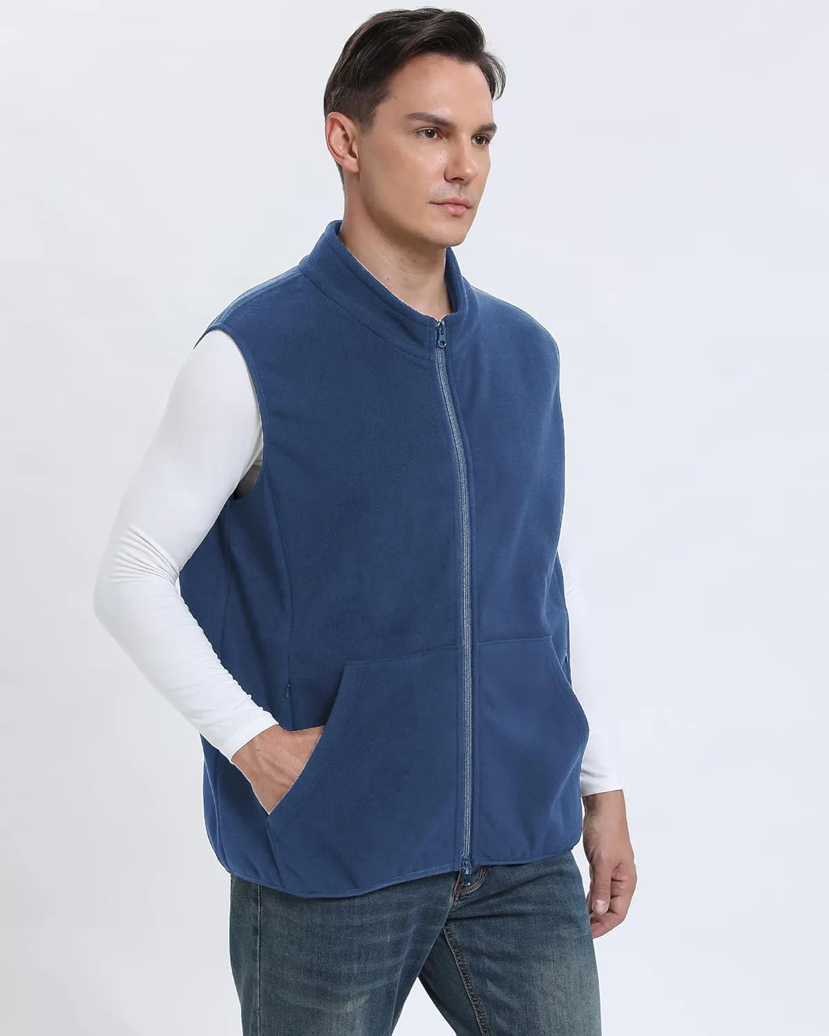 Argstar Men's Fleece Vest with 6 Pockets (S - 2XL, Available in Inner Pockets)