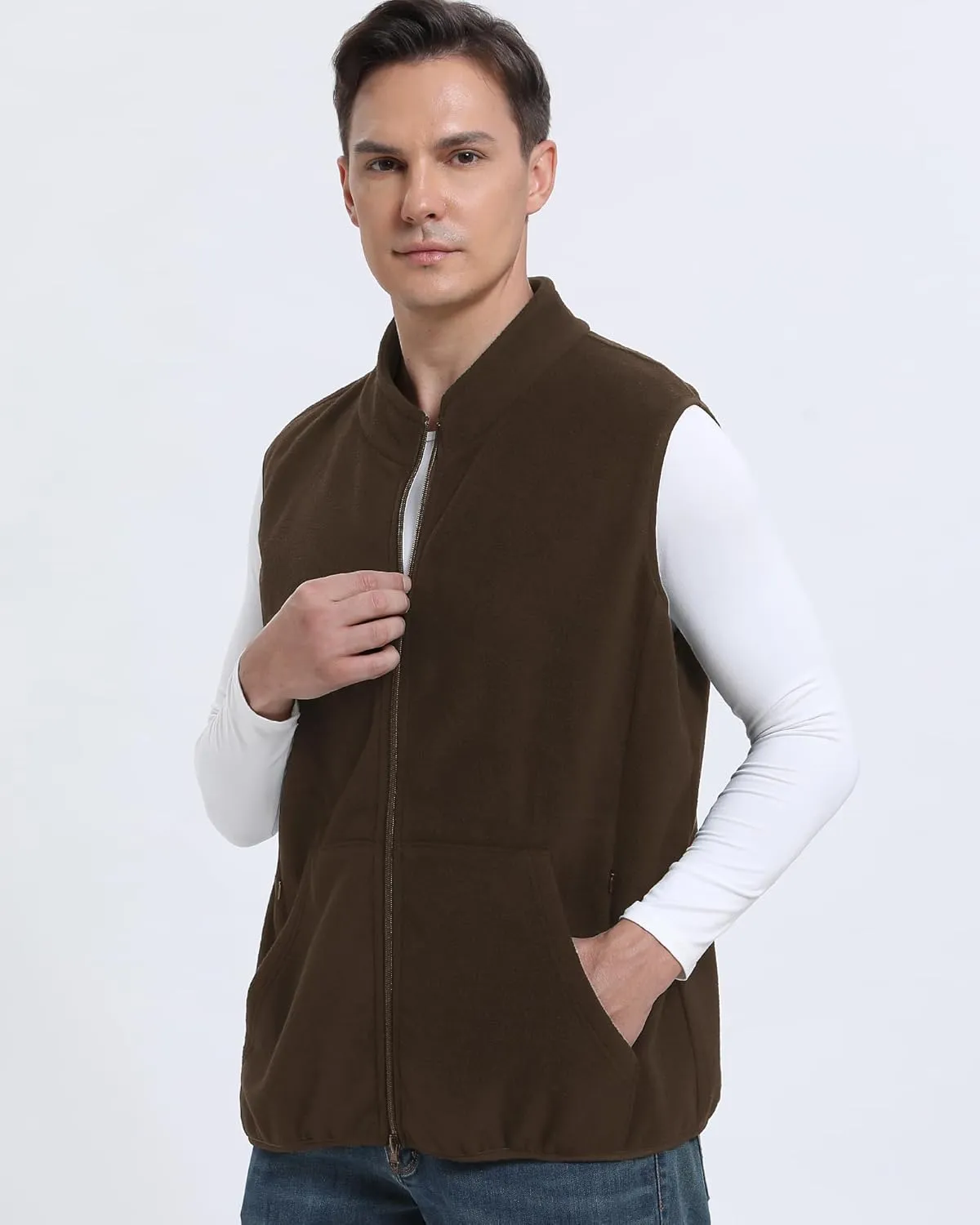 Argstar Men's Fleece Vest with 6 Pockets (S - 2XL, Available in Inner Pockets)