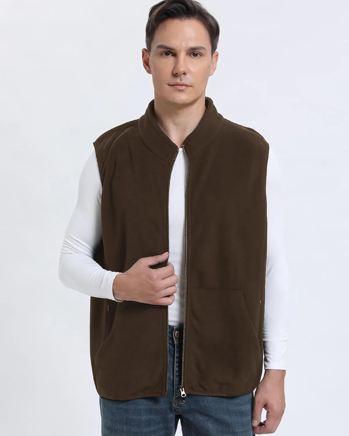Argstar Men's Fleece Vest with 6 Pockets (S - 2XL, Available in Inner Pockets)