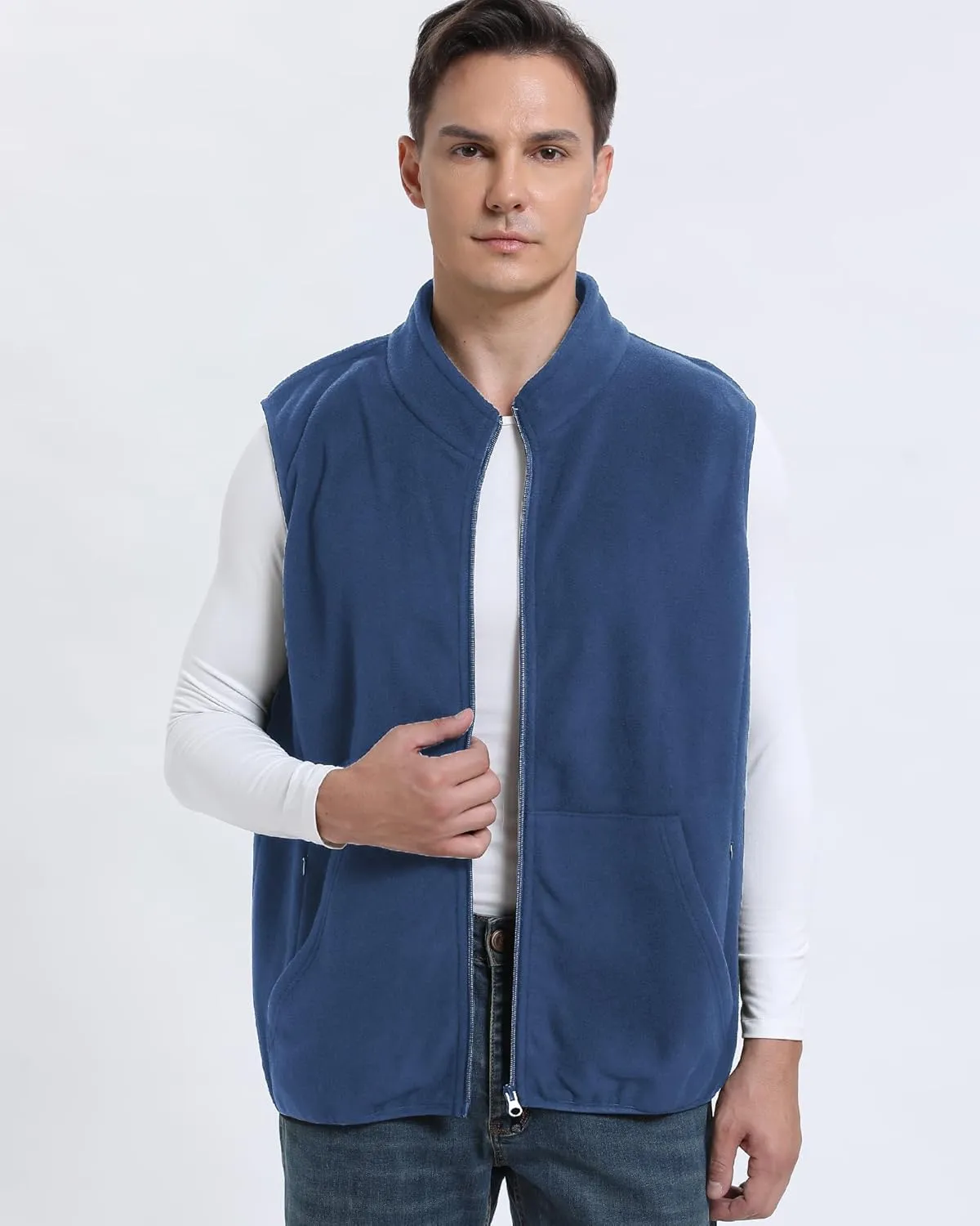 Argstar Men's Fleece Vest with 6 Pockets (S - 2XL, Available in Inner Pockets)
