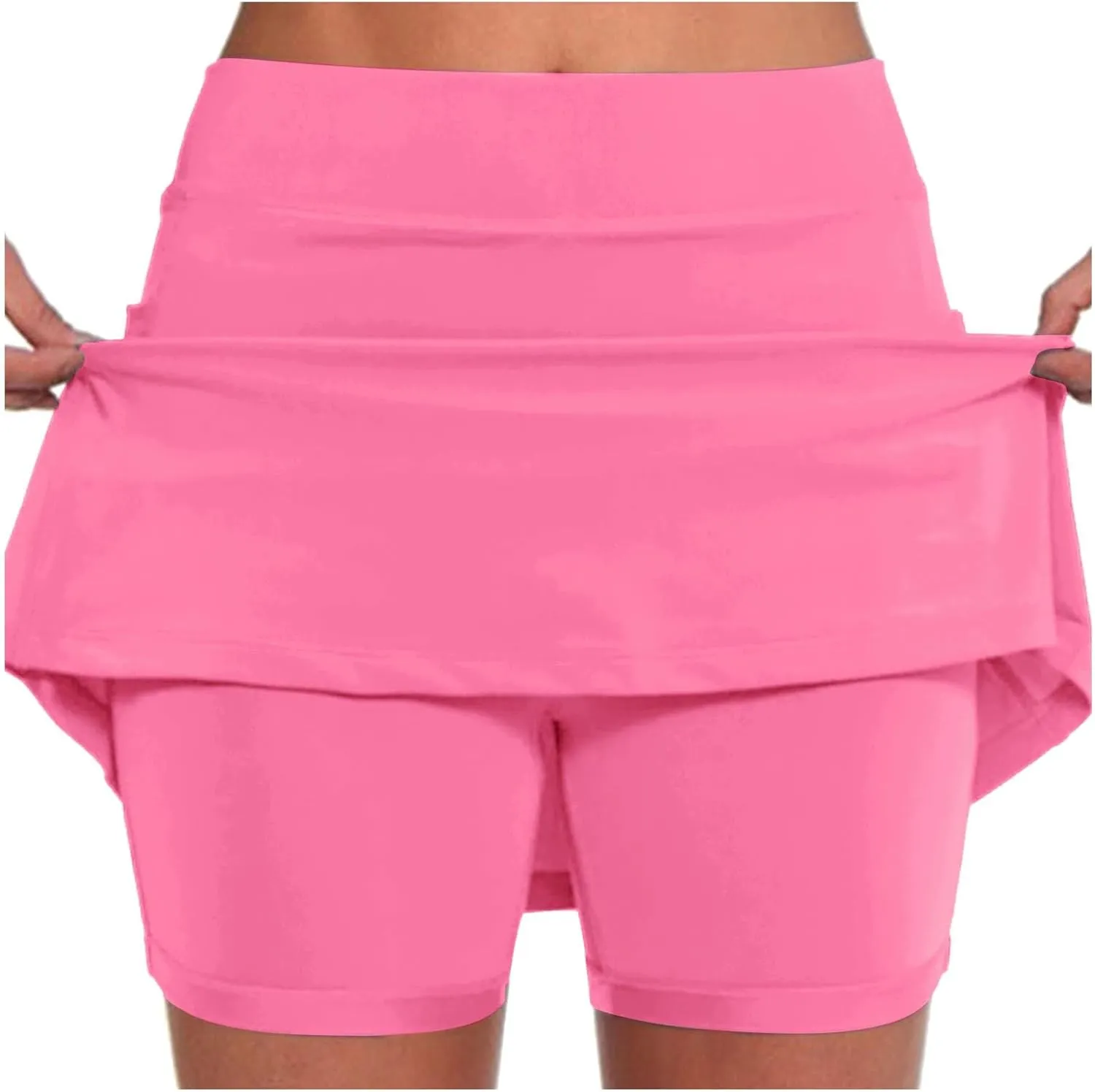 Athletic Skorts for Women Running Tennis Skirt with Shorts High Waist Tummy Control Skirts with Pocket Workout Skorts