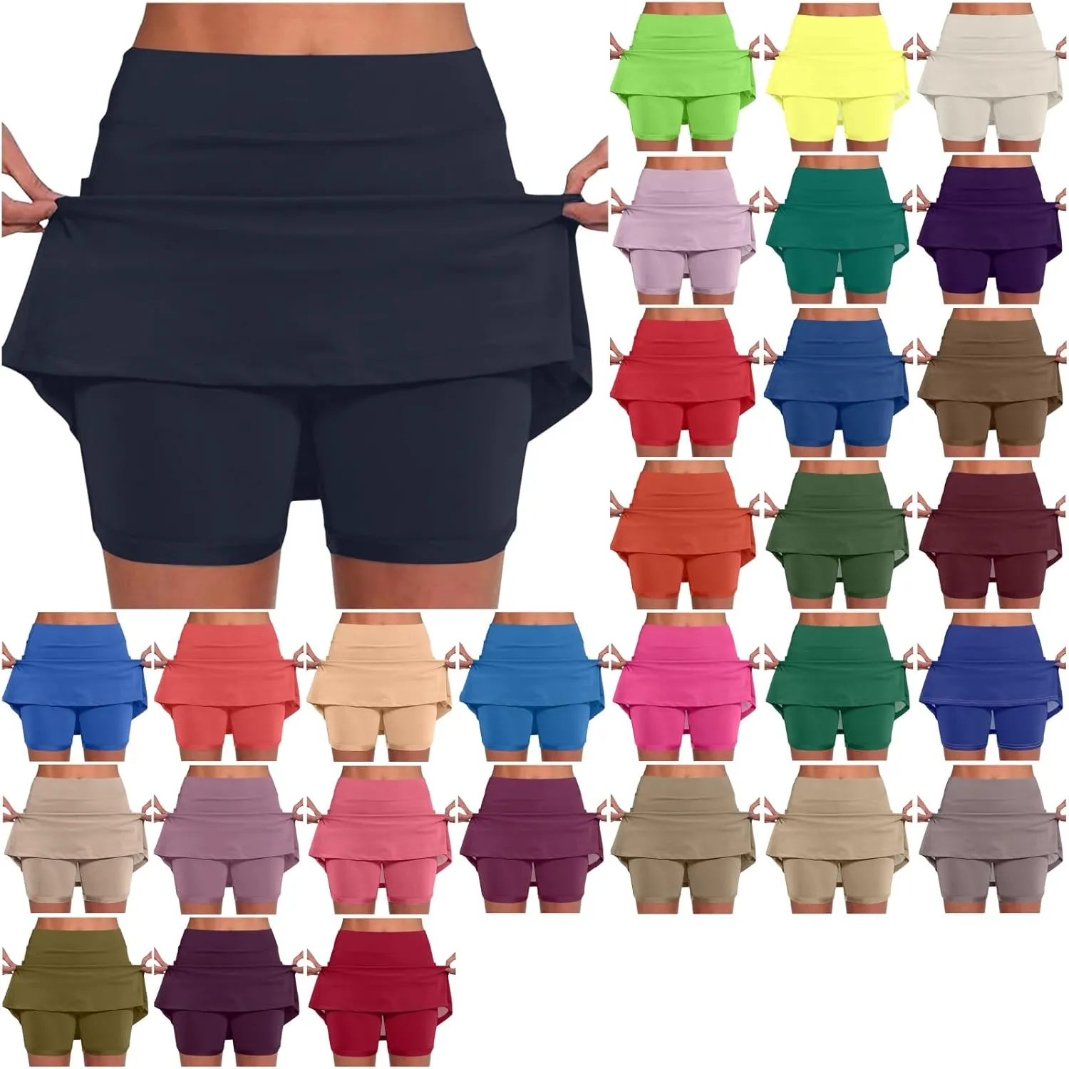 Athletic Skorts for Women Summer Skorts Casual Tennis Skirt Golf Skirts Plus Size Skort Running Shorts with Pocket