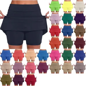 Athletic Skorts for Women Summer Skorts Casual Tennis Skirt Golf Skirts Plus Size Skort Running Shorts with Pocket