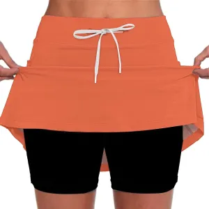 Athletic Skorts for Women with Pockets Plus Size Tummy Control Drawstrings High Waisted Tennis Skirts Yoga Shorts