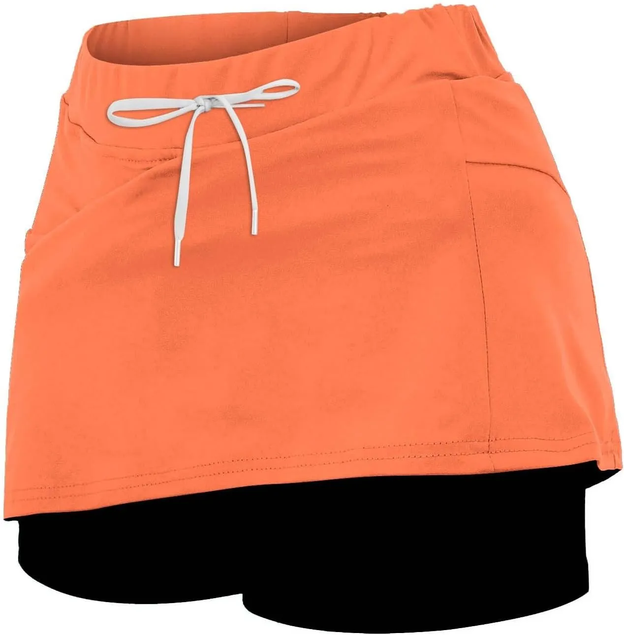 Athletic Skorts for Women with Pockets Plus Size Tummy Control Drawstrings High Waisted Tennis Skirts Yoga Shorts