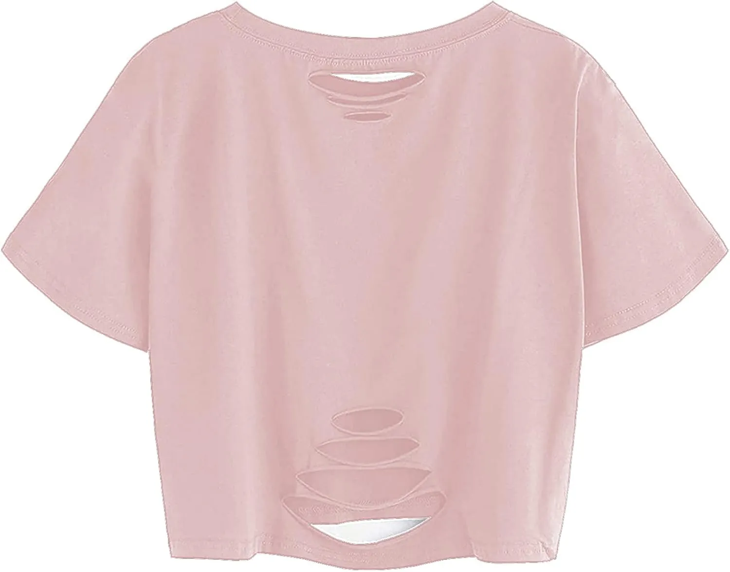 Avanova Women Skull Finger Graphic Distressed Tee Shirt Ripped Short Sleeve Crop Tops