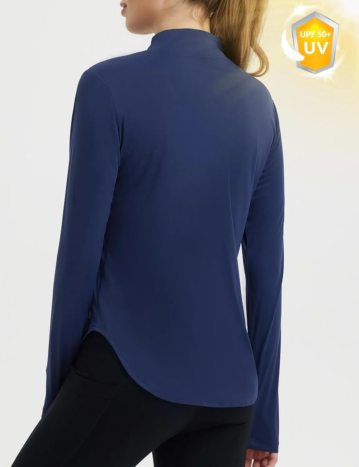 baleaf Women's Sun Shirts UPF50  Half 1/4 Zip Shirt Rash Guard Long Sleeves SPF Lightweight Clothing UV Protection Hiking Top