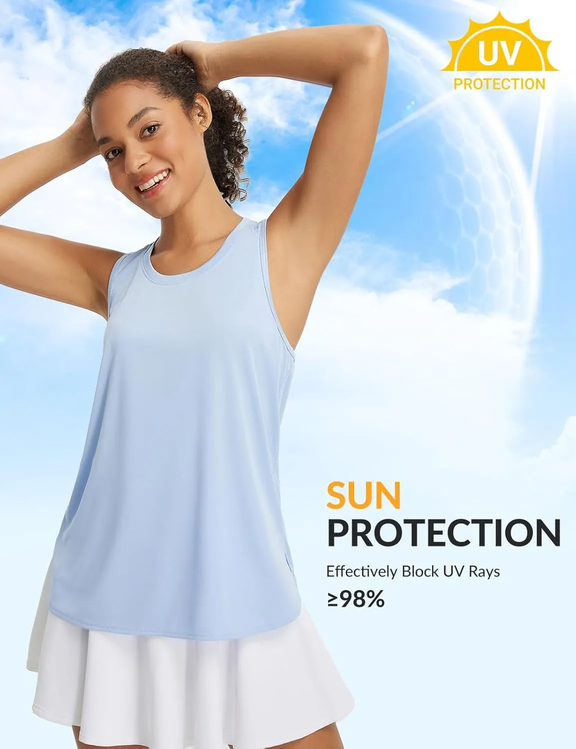 baleaf Womens Tank Tops Running Cross Open Back Top Sleeveless Racerback Gym Workout Athletic Quick Dry Tennis UPF 50 