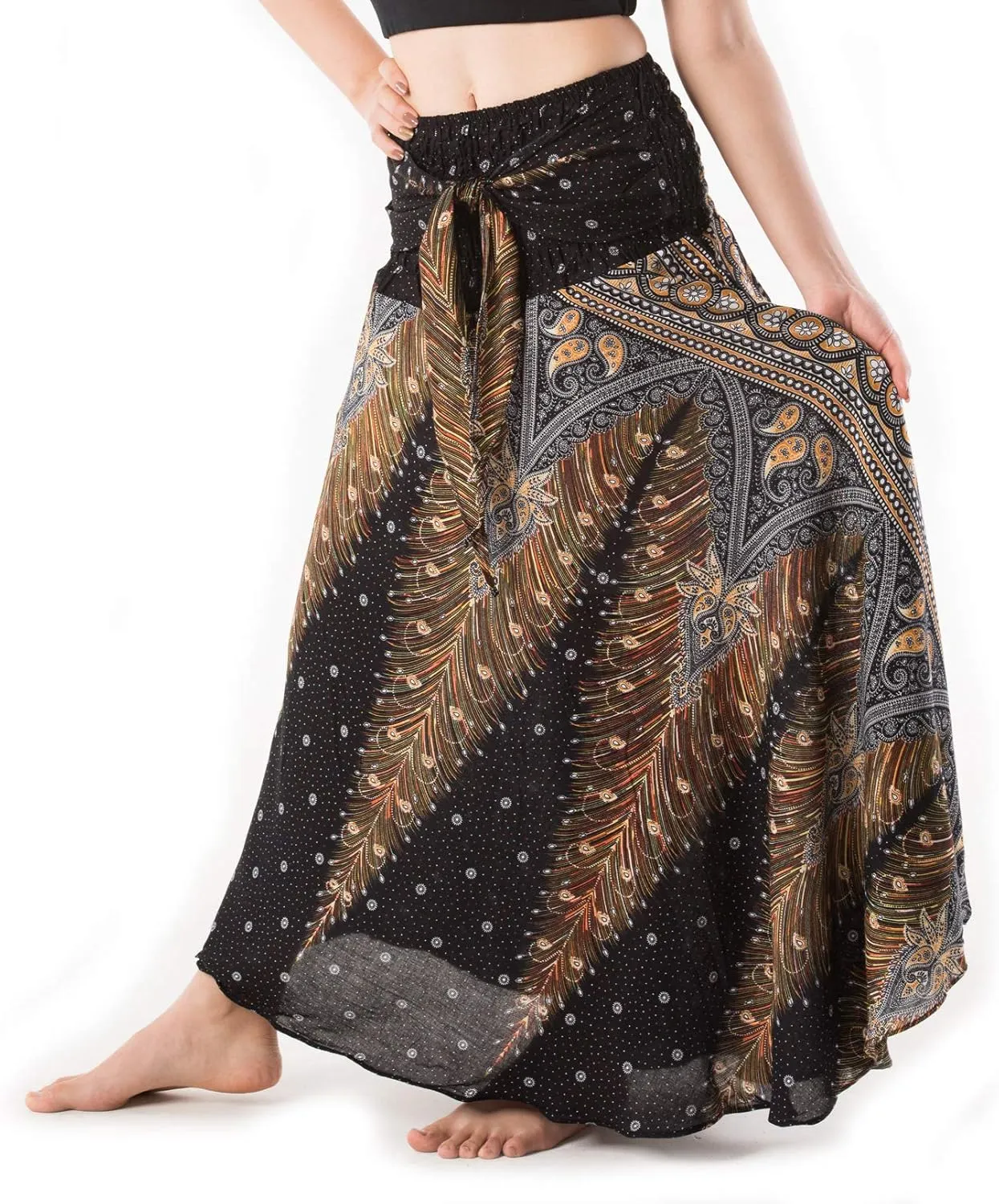Banjamath Women's Long Bohemian Style Gypsy Boho Hippie Skirt