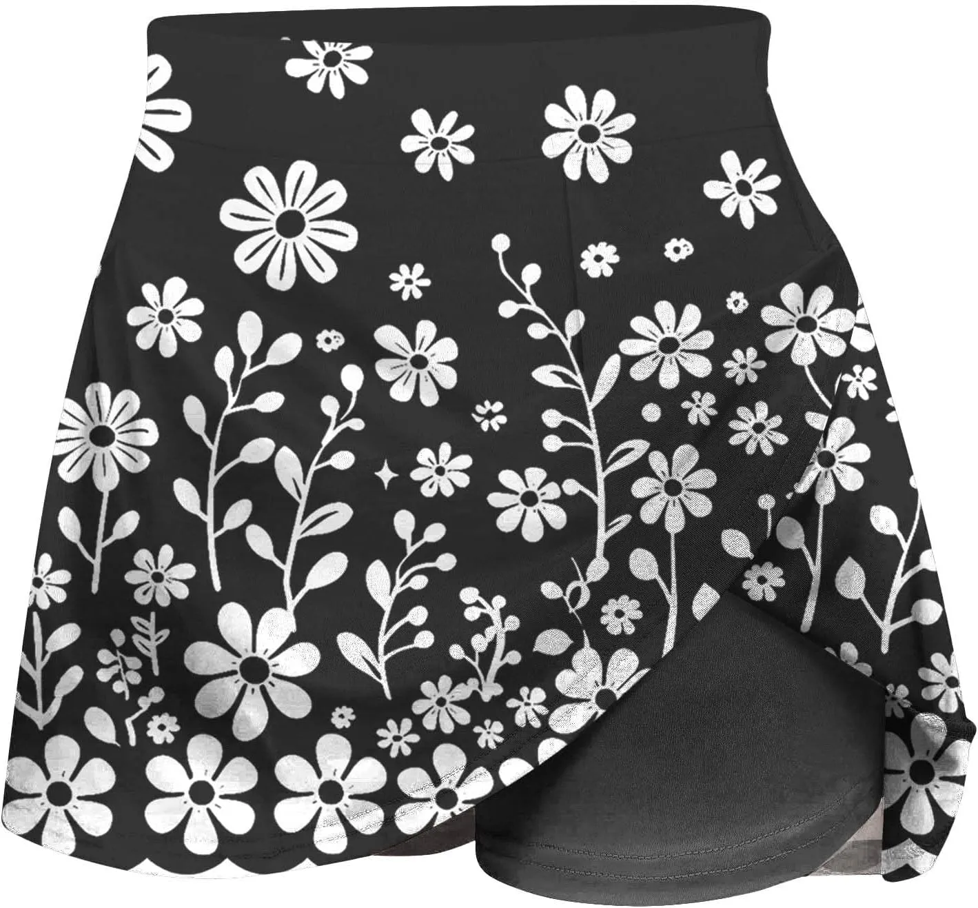 Beach Skirts for Women Sports Floral Summer Boho Skirts Elastic Waist Running Workout Quick Dry Vacation Skort
