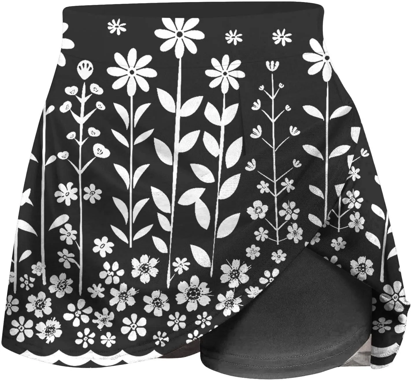 Beach Skirts for Women Sports Floral Summer Boho Skirts Elastic Waist Running Workout Quick Dry Vacation Skort