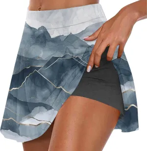 Beach Skirts for Women Sports Floral Summer Boho Skirts Elastic Waist Running Workout Quick Dry Vacation Skort