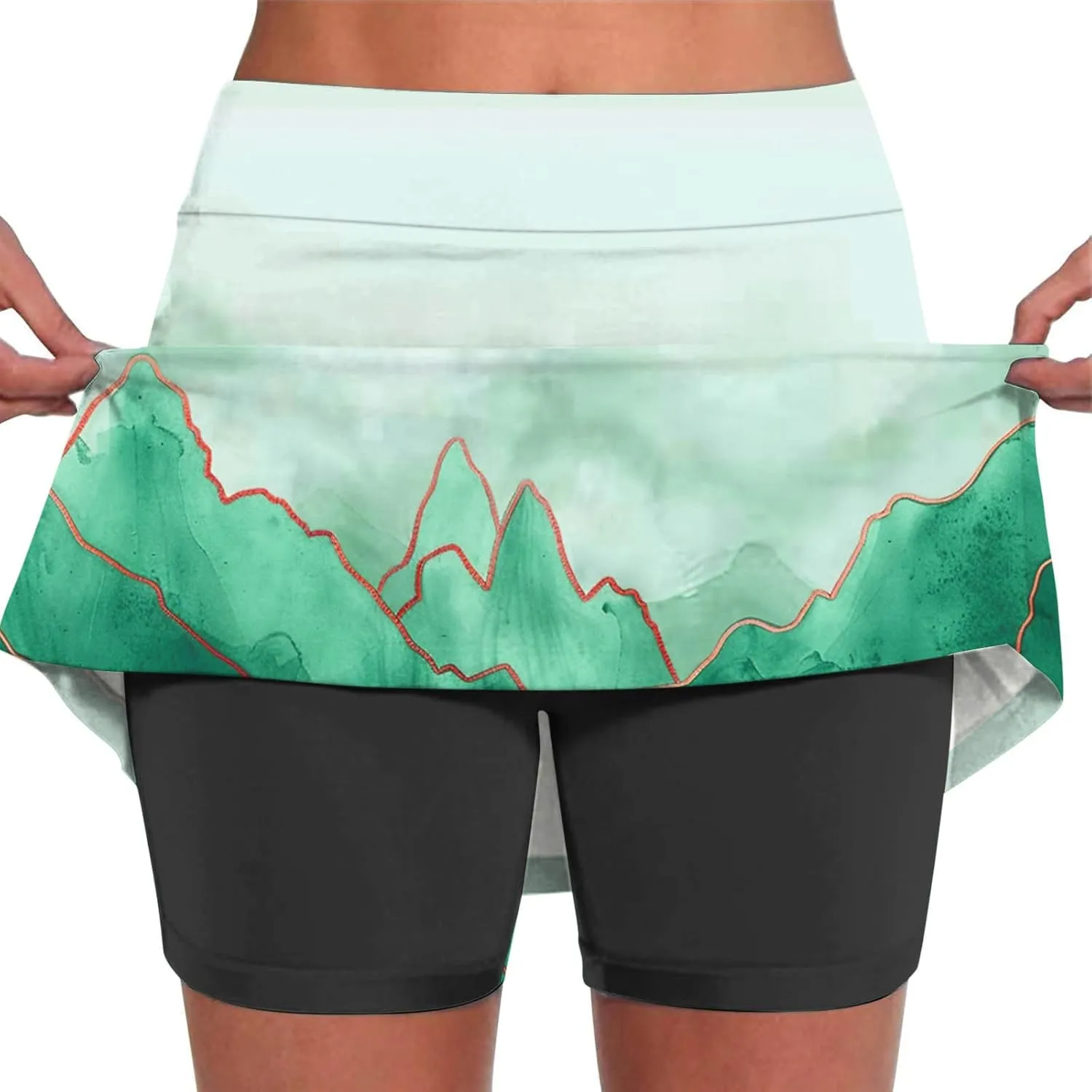 Beach Skirts for Women Sports Floral Summer Boho Skirts Elastic Waist Running Workout Quick Dry Vacation Skort