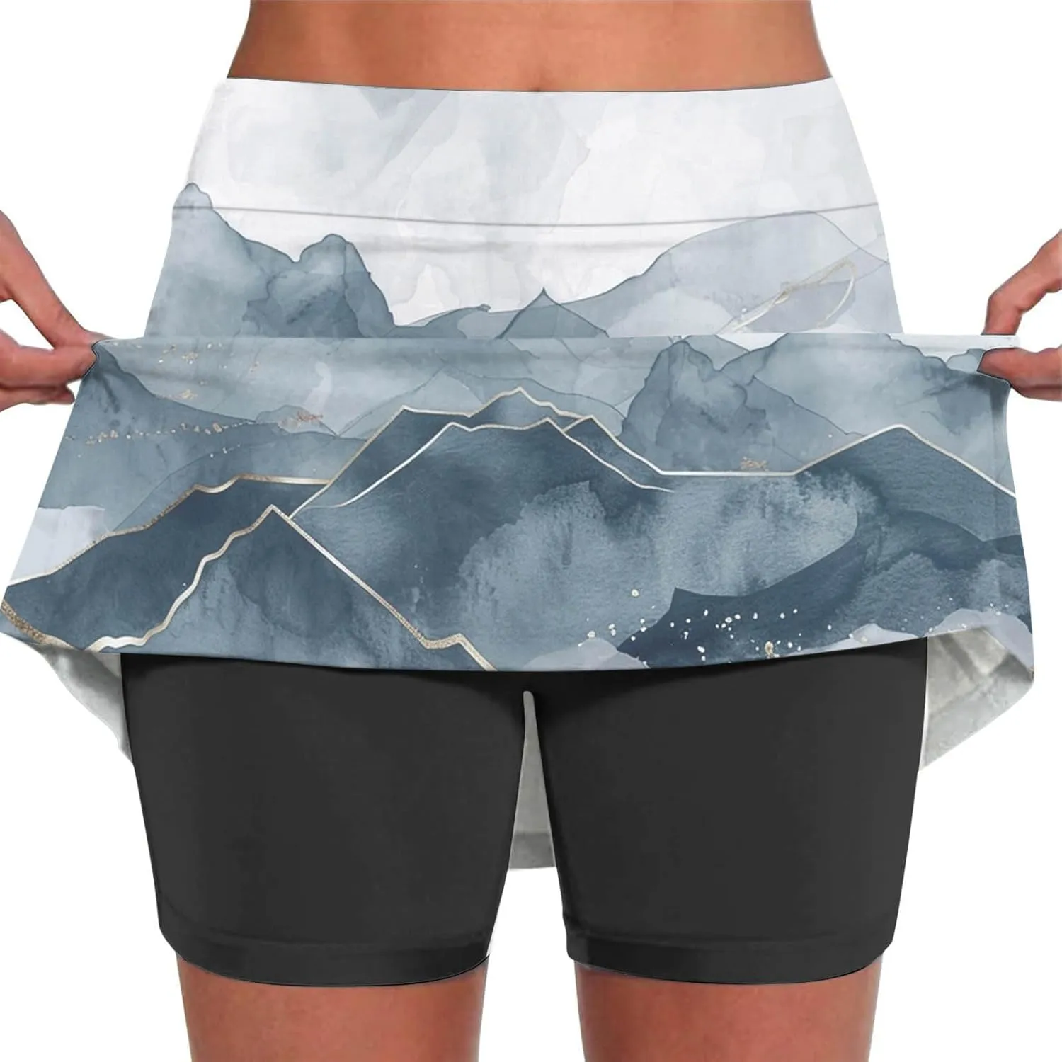 Beach Skirts for Women Sports Floral Summer Boho Skirts Elastic Waist Running Workout Quick Dry Vacation Skort