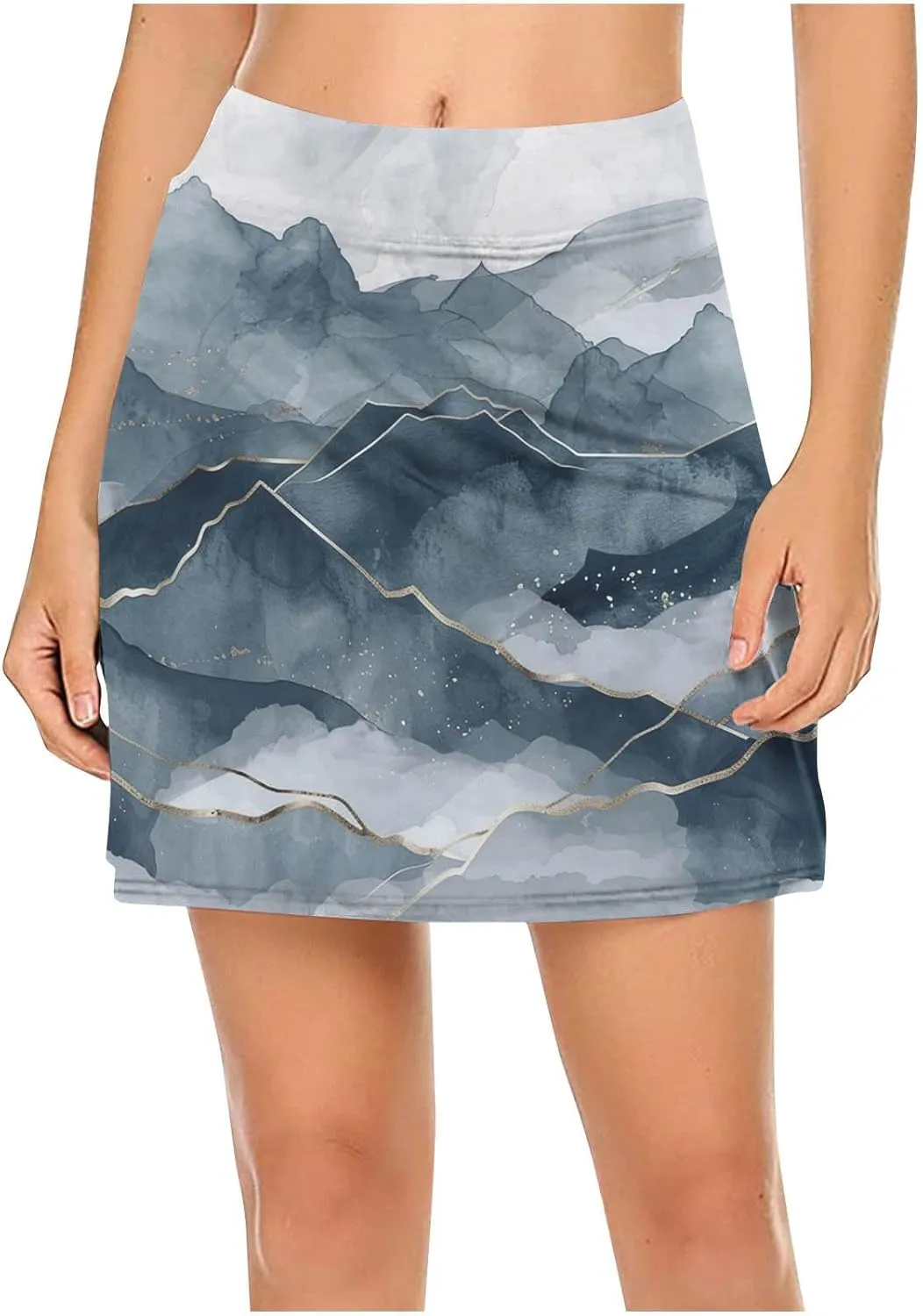 Beach Skirts for Women Sports Floral Summer Boho Skirts Elastic Waist Running Workout Quick Dry Vacation Skort