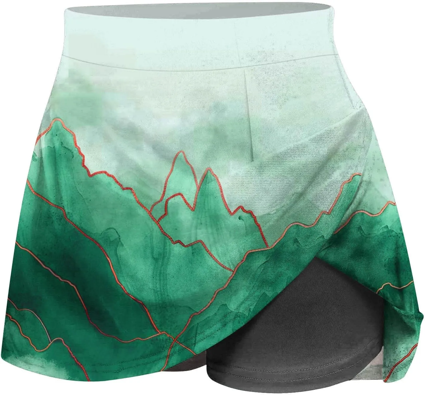 Beach Skirts for Women Sports Floral Summer Boho Skirts Elastic Waist Running Workout Quick Dry Vacation Skort