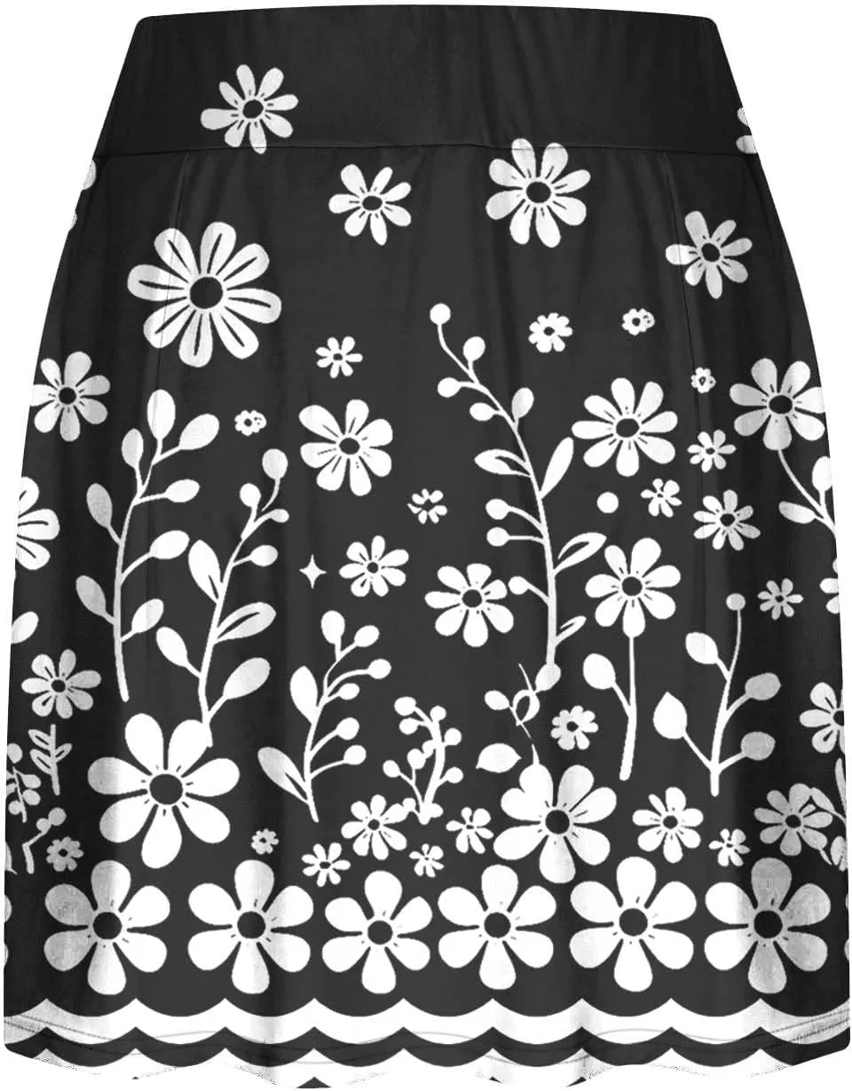 Beach Skirts for Women Sports Floral Summer Boho Skirts Elastic Waist Running Workout Quick Dry Vacation Skort