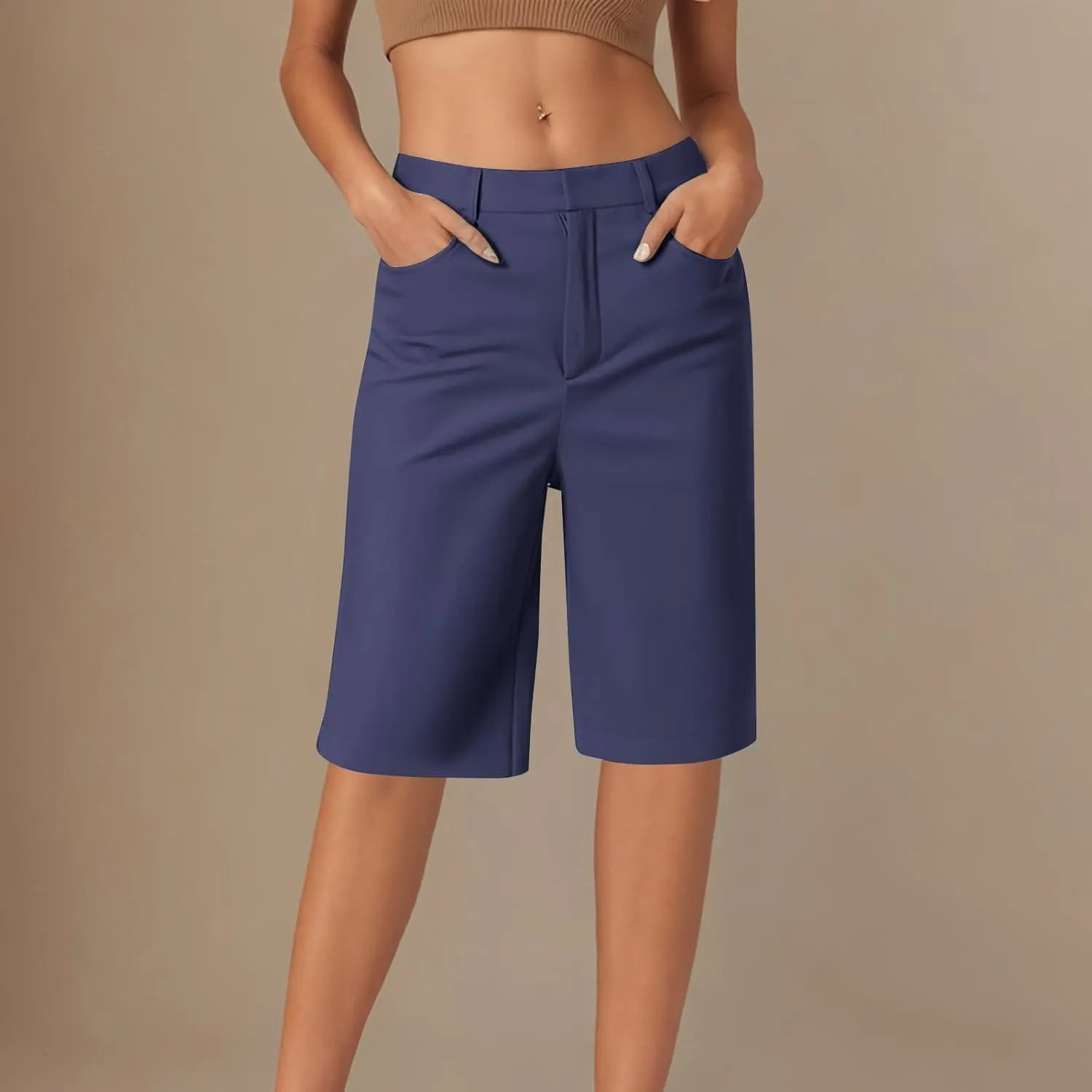Bermuda Shorts for Women Dressy Casual 2025 High Waisted Stretchy Short Trousers Hiking Pants Summer Vacation Outfits
