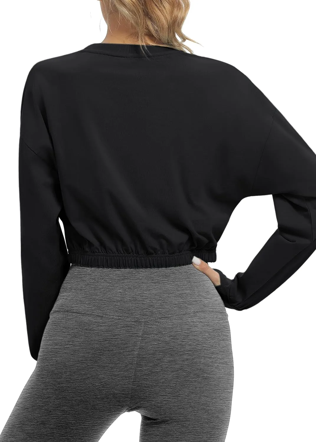 Bestisun Long Sleeve Workout Shirts Athletic Gym Yoga Crop Tops for Women