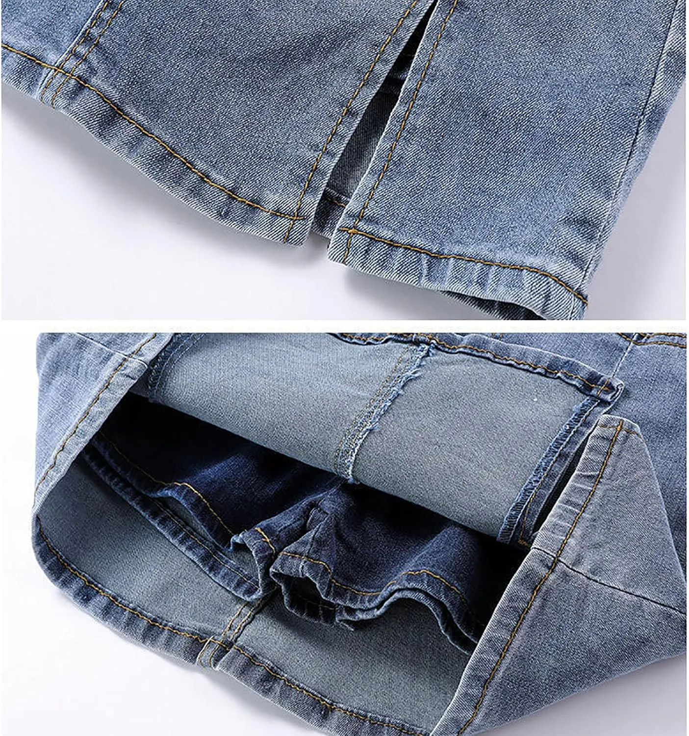 Bloomy Skorts, Bloomy Jean Skorts, Denim Skirt Women Trendy High Waisted Summer Jean Side Split Mini Skirts