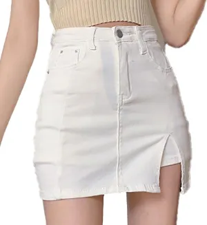Bloomy Skorts, Bloomy Jean Skorts, Denim Skirt Women Trendy High Waisted Summer Jean Side Split Mini Skirts