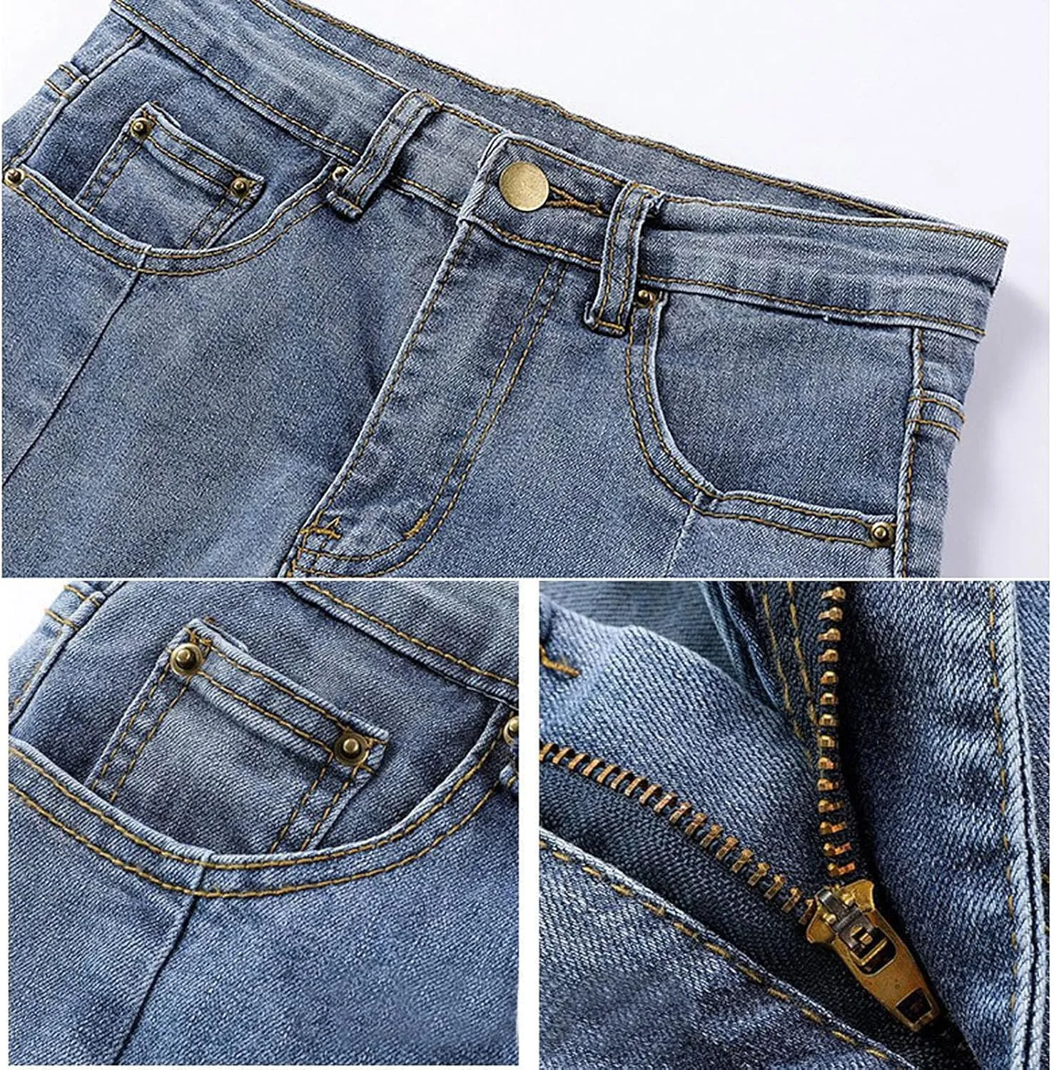 Bloomy Skorts, Bloomy Jean Skorts, Denim Skirt Women Trendy High Waisted Summer Jean Side Split Mini Skirts
