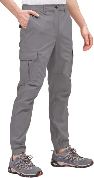 BLUE CHILL Mens Cargo Joggers  Slim Fit, Stretch Comfort, Water-Resistant, 7 Pockets, Lightweight for Hiking & Travel