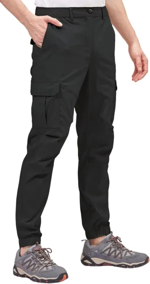 BLUE CHILL Mens Cargo Joggers  Slim Fit, Stretch Comfort, Water-Resistant, 7 Pockets, Lightweight for Hiking & Travel