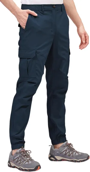 BLUE CHILL Mens Cargo Joggers  Slim Fit, Stretch Comfort, Water-Resistant, 7 Pockets, Lightweight for Hiking & Travel