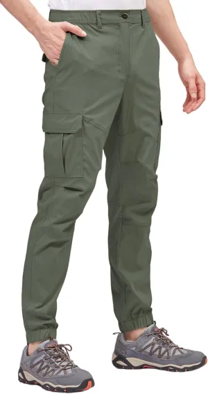 BLUE CHILL Mens Cargo Joggers  Slim Fit, Stretch Comfort, Water-Resistant, 7 Pockets, Lightweight for Hiking & Travel
