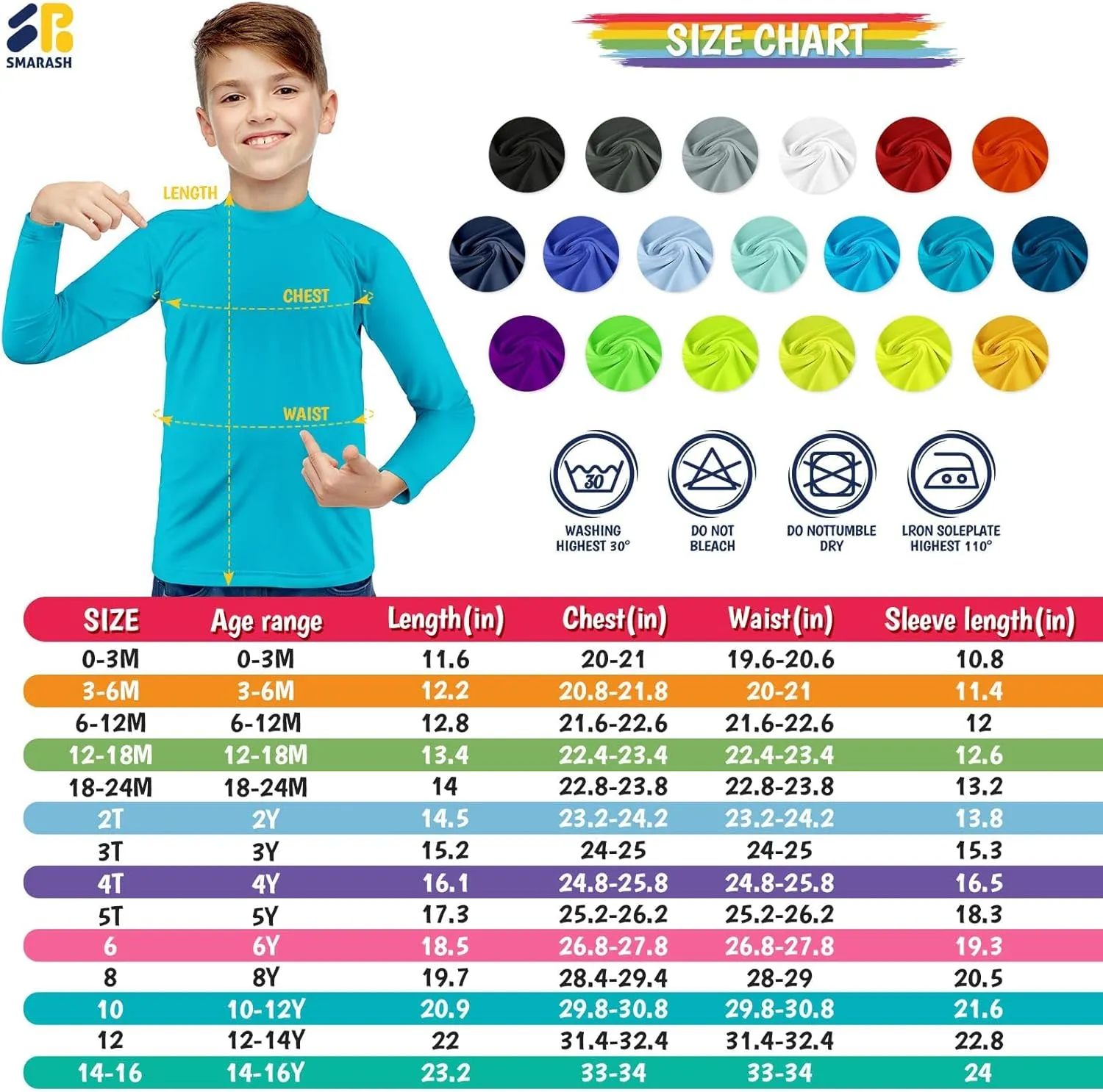 Boys Rash Guard Swim Shirts Long Sleeve UPF 50  Swimwear Youth Kids Sun Protection SPF Water Surfing Shirts Quick Dry