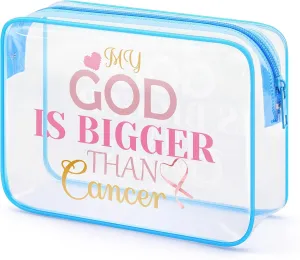 Breast Cancer Survivor Gifts for Women Clear Makeup Bag Breast Cancer Awareness Gifts Pvc Cosmetic Bag Surgery Recovery Present for Friend Sister Mom Aunt Christmas Birthday Present Travel Pouch