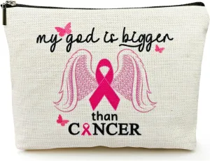 Breast Cancer Survivor Gifts for Women Makeup Bag, Breast Cancer Awareness Accessories, Cancer Care Gifts for Woman, End of Chemo Gifts, Cancer Patients Must Have Cosmetic Travel Pouch